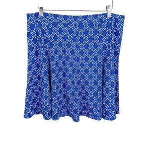 Susan Graver Blue and White Patterned Skort